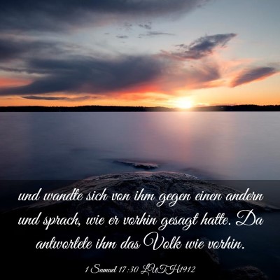 Picture 03 - 1 Samuel 17:30 LUTH1912 - und wandte sich von ihm gegen einen andern und - Bible Verse Picture