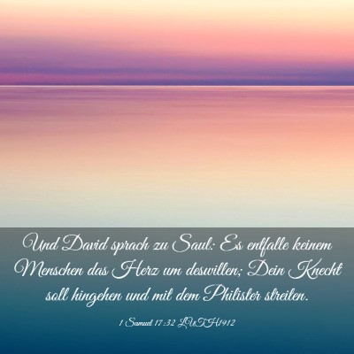 Picture 03 - 1 Samuel 17:32 LUTH1912 - Und David sprach zu Saul: Es entfalle keinem - Bible Verse Picture