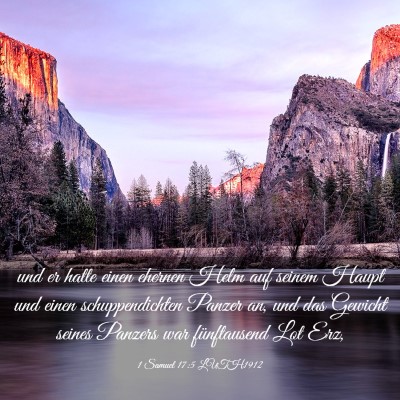 Picture 03 - 1 Samuel 17:5 LUTH1912 - und er hatte einen ehernen Helm auf seinem Haupt - Bible Verse Picture