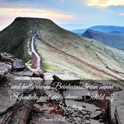 Picture 03 - 1 Samuel 17:6 LUTH1912 - und hatte eherne Beinharnische an seinen - Bible Verse Picture