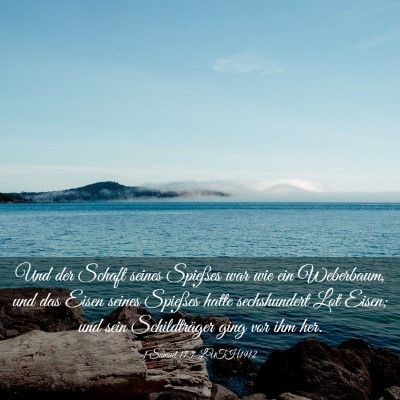 Picture 03 - 1 Samuel 17:7 LUTH1912 - Und der Schaft seines Spießes war wie ein - Bible Verse Picture