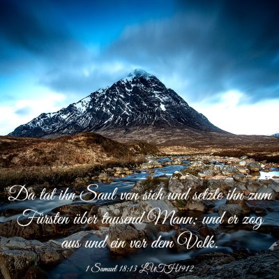Picture 03 - 1 Samuel 18:13 LUTH1912 - Da tat ihn Saul von sich und setzte ihn zum - Bible Verse Picture