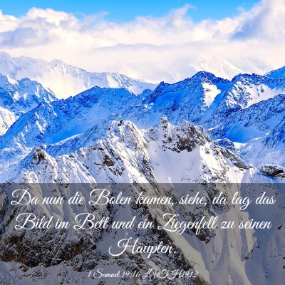 Picture 03 - 1 Samuel 19:16 LUTH1912 - Da nun die Boten kamen, siehe, da lag das Bild im - Bible Verse Picture