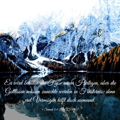 Picture 03 - 1 Samuel 2:9 LUTH1912 - Er wird behüten die Füße seiner Heiligen, aber - Bible Verse Picture