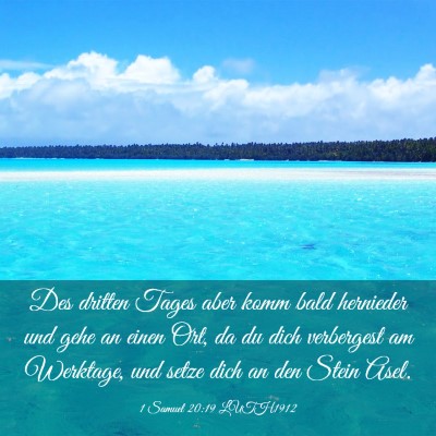 Picture 03 - 1 Samuel 20:19 LUTH1912 - Des dritten Tages aber komm bald hernieder und - Bible Verse Picture