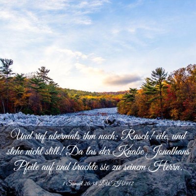 Picture 03 - 1 Samuel 20:38 LUTH1912 - Und rief abermals ihm nach: Rasch! eile, und - Bible Verse Picture