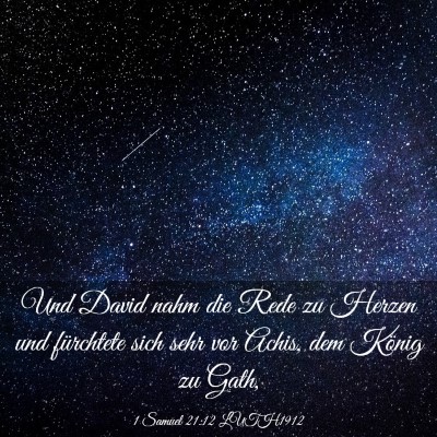 Picture 03 - 1 Samuel 21:12 LUTH1912 - Und David nahm die Rede zu Herzen und fürchtete - Bible Verse Picture