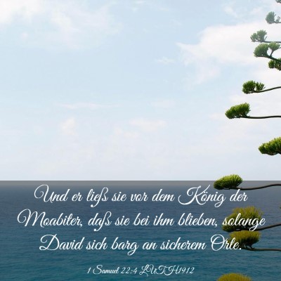 Picture 03 - 1 Samuel 22:4 LUTH1912 - Und er ließ sie vor dem König der Moabiter, - Bible Verse Picture