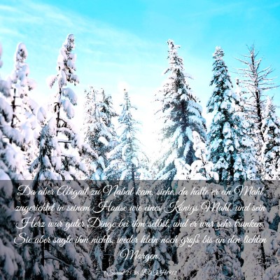Picture 03 - 1 Samuel 25:36 LUTH1912 - Da aber Abigail zu Nabal kam, siehe, da hatte er - Bible Verse Picture