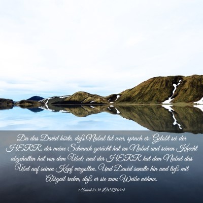 Picture 03 - 1 Samuel 25:39 LUTH1912 - Da das David hörte, daß Nabal tot war, sprach - Bible Verse Picture