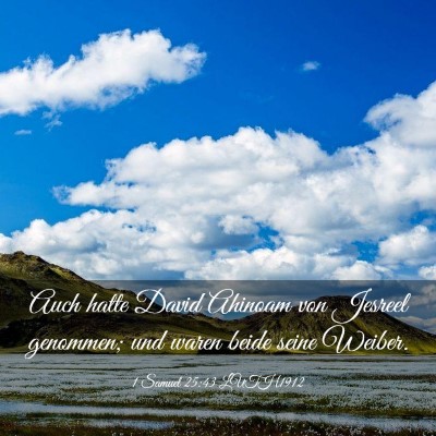Picture 03 - 1 Samuel 25:43 LUTH1912 - Auch hatte David Ahinoam von Jesreel genommen; - Bible Verse Picture