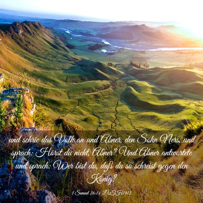 Picture 03 - 1 Samuel 26:14 LUTH1912 - und schrie das Volk an und Abner, den Sohn Ners, - Bible Verse Picture