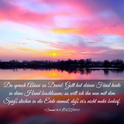 Picture 03 - 1 Samuel 26:8 LUTH1912 - Da sprach Abisai zu David: Gott hat deinen Feind - Bible Verse Picture