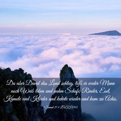 Picture 03 - 1 Samuel 27:9 LUTH1912 - Da aber David das Land schlug, ließ er weder - Bible Verse Picture