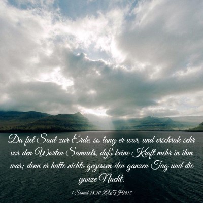 Picture 03 - 1 Samuel 28:20 LUTH1912 - Da fiel Saul zur Erde, so lang er war, und - Bible Verse Picture