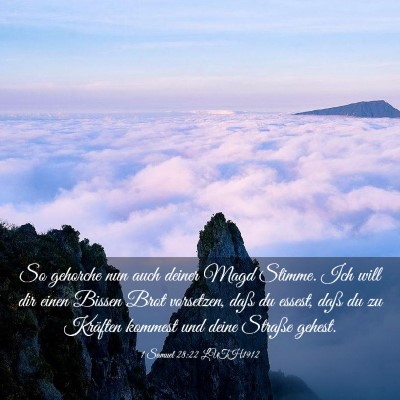 Picture 03 - 1 Samuel 28:22 LUTH1912 - So gehorche nun auch deiner Magd Stimme. Ich will - Bible Verse Picture