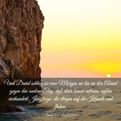 Picture 03 - 1 Samuel 30:17 LUTH1912 - Und David schlug sie vom Morgen an bis an den - Bible Verse Picture