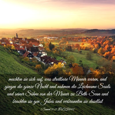 Picture 03 - 1 Samuel 31:12 LUTH1912 - machten sie sich auf, was streitbare Männer - Bible Verse Picture