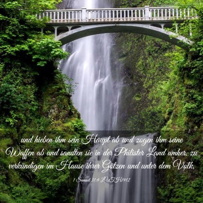 Picture 03 - 1 Samuel 31:9 LUTH1912 - und hieben ihm sein Haupt ab und zogen ihm seine - Bible Verse Picture