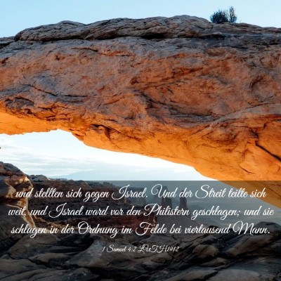 Picture 03 - 1 Samuel 4:2 LUTH1912 - und stellten sich gegen Israel. Und der Streit - Bible Verse Picture