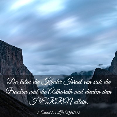 Picture 03 - 1 Samuel 7:4 LUTH1912 - Da taten die Kinder Israel von sich die Baalim - Bible Verse Picture