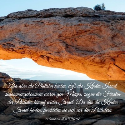 Picture 03 - 1 Samuel 7:7 LUTH1912 - Da aber die Philister hörten, daß die Kinder - Bible Verse Picture