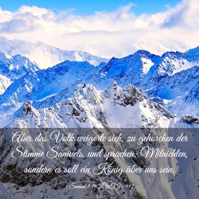 Picture 03 - 1 Samuel 8:19 LUTH1912 - Aber das Volk weigerte sich, zu gehorchen der - Bible Verse Picture