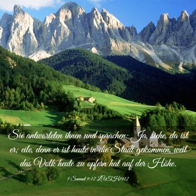 Picture 03 - 1 Samuel 9:12 LUTH1912 - Sie antworteten ihnen und sprachen: Ja, siehe, da - Bible Verse Picture