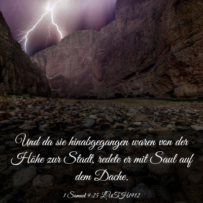 Picture 03 - 1 Samuel 9:25 LUTH1912 - Und da sie hinabgegangen waren von der Höhe zur - Bible Verse Picture
