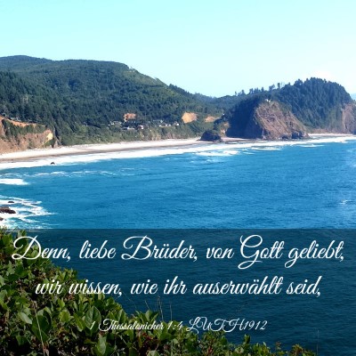Picture 03 - 1 Thessalonicher 1:4 LUTH1912 - Denn, liebe Brüder, von Gott geliebt, wir - Bible Verse Picture
