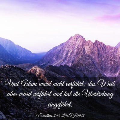 Picture 03 - 1 Timotheus 2:14 LUTH1912 - Und Adam ward nicht verführt; das Weib aber ward - Bible Verse Picture