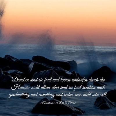 Picture 03 - 1 Timotheus 5:13 LUTH1912 - Daneben sind sie faul und lernen umlaufen durch - Bible Verse Picture