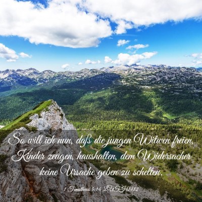 Picture 03 - 1 Timotheus 5:14 LUTH1912 - So will ich nun, daß die jungen Witwen freien, - Bible Verse Picture