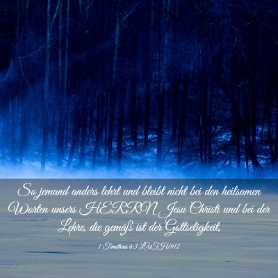 Picture 03 - 1 Timotheus 6:3 LUTH1912 - So jemand anders lehrt und bleibt nicht bei den - Bible Verse Picture