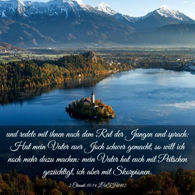 Picture 03 - 2 Chronik 10:14 LUTH1912 - und redete mit ihnen nach dem Rat der Jungen und - Bible Verse Picture