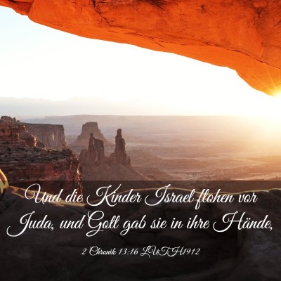 Picture 03 - 2 Chronik 13:16 LUTH1912 - Und die Kinder Israel flohen vor Juda, und Gott - Bible Verse Picture