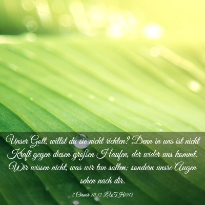 Picture 03 - 2 Chronik 20:12 LUTH1912 - Unser Gott, willst du sie nicht richten? Denn in - Bible Verse Picture