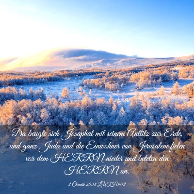 Picture 03 - 2 Chronik 20:18 LUTH1912 - Da beugte sich Josaphat mit seinem Antlitz zur - Bible Verse Picture