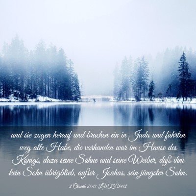 Picture 03 - 2 Chronik 21:17 LUTH1912 - und sie zogen herauf und brachen ein in Juda und - Bible Verse Picture