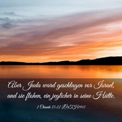 Picture 03 - 2 Chronik 25:22 LUTH1912 - Aber Juda ward geschlagen vor Israel, und sie - Bible Verse Picture