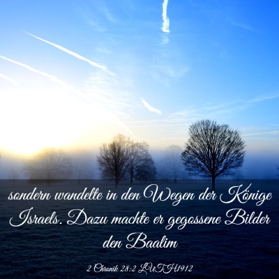 Picture 03 - 2 Chronik 28:2 LUTH1912 - sondern wandelte in den Wegen der Könige - Bible Verse Picture