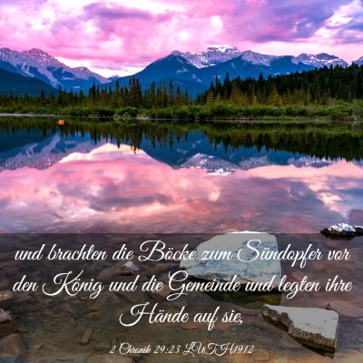 Picture 03 - 2 Chronik 29:23 LUTH1912 - und brachten die Böcke zum Sündopfer vor den - Bible Verse Picture