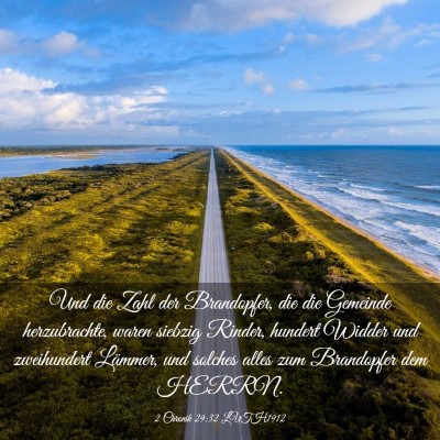 Picture 03 - 2 Chronik 29:32 LUTH1912 - Und die Zahl der Brandopfer, die die Gemeinde - Bible Verse Picture