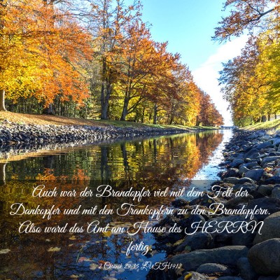 Picture 03 - 2 Chronik 29:35 LUTH1912 - Auch war der Brandopfer viel mit dem Fett der - Bible Verse Picture