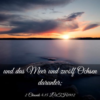 Picture 03 - 2 Chronik 4:15 LUTH1912 - und das Meer und zwölf Ochsen - Bible Verse Picture