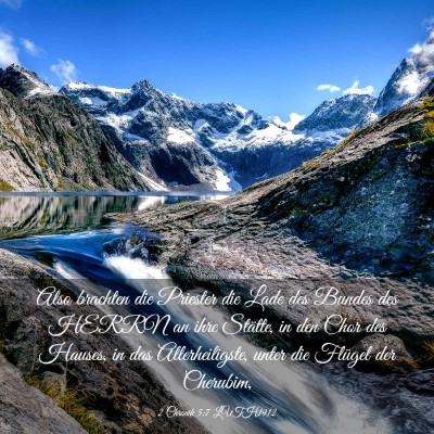 Picture 03 - 2 Chronik 5:7 LUTH1912 - Also brachten die Priester die Lade des Bundes - Bible Verse Picture