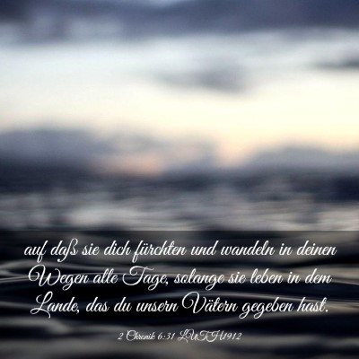 Picture 03 - 2 Chronik 6:31 LUTH1912 - auf daß sie dich fürchten und wandeln in deinen - Bible Verse Picture