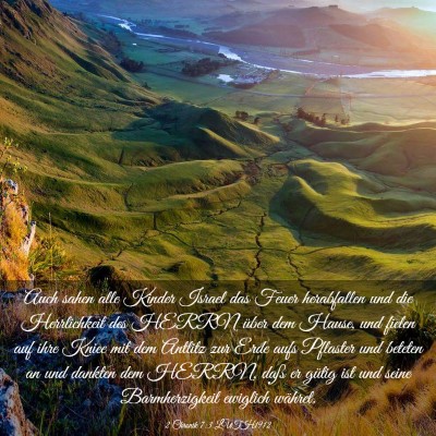 Picture 03 - 2 Chronik 7:3 LUTH1912 - Auch sahen alle Kinder Israel das Feuer - Bible Verse Picture