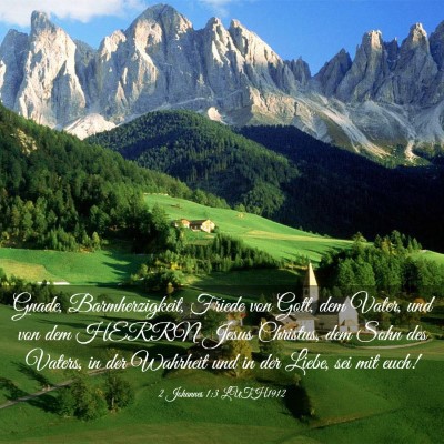 Picture 03 - 2 Johannes 1:3 LUTH1912 - Gnade, Barmherzigkeit, Friede von Gott, dem - Bible Verse Picture