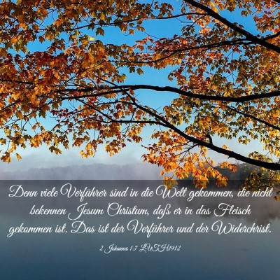 Picture 03 - 2 Johannes 1:7 LUTH1912 - Denn viele Verführer sind in die Welt gekommen, - Bible Verse Picture